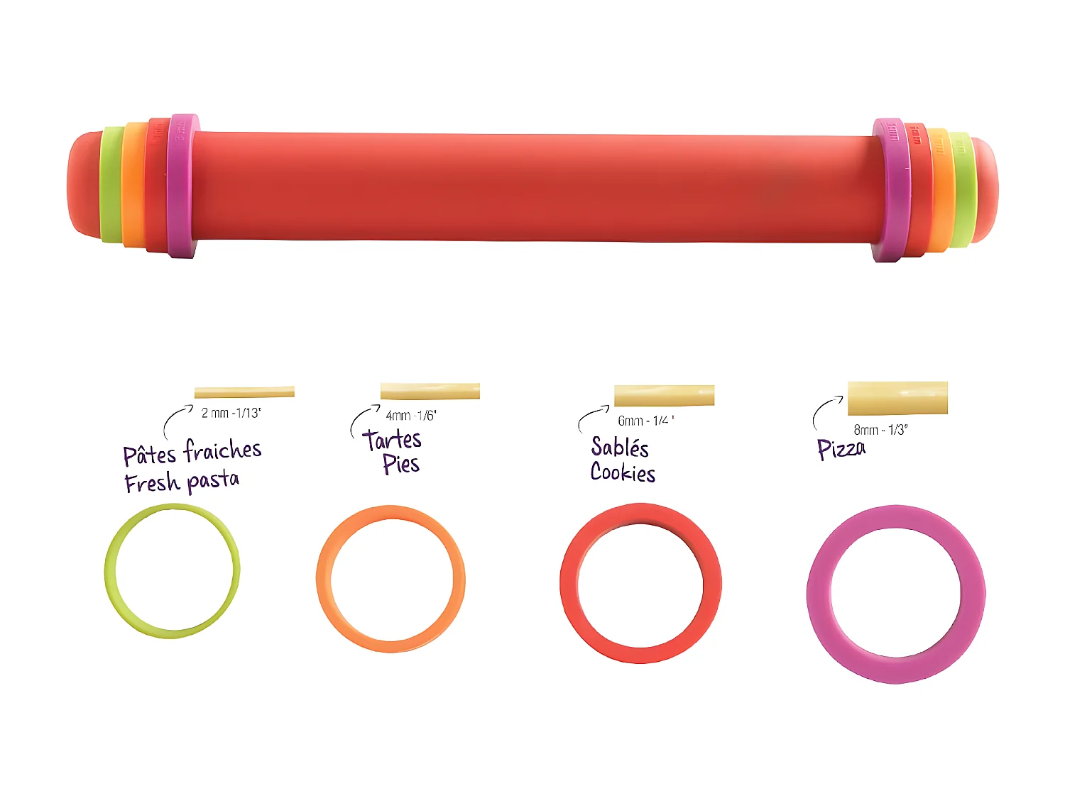 Rouleau à pâtisserie ajustable