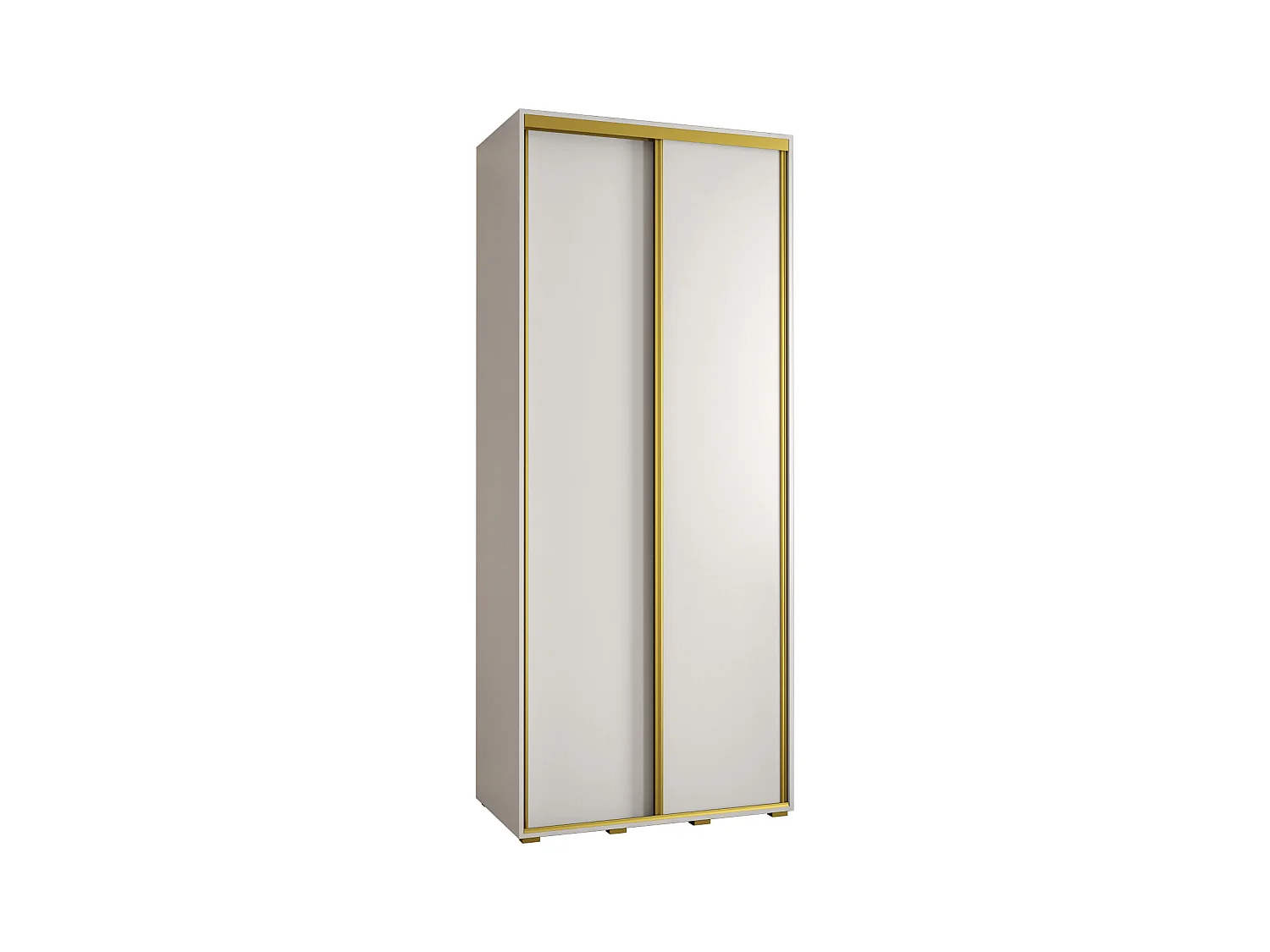 ARMOIRE DAVOS 1 À PORTES COULISSANTES 235,2/100/45 2 portes (Blanc/Blanc/Or)