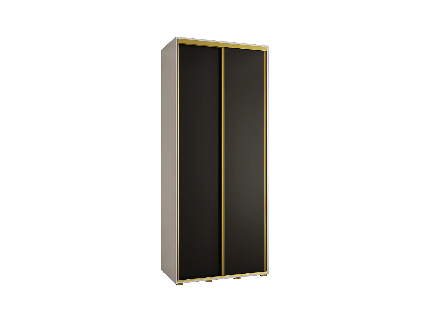 ARMOIRE DAVOS 1 À PORTES COULISSANTES 235,2/100/45 2 portes (Blanc/Noir/Or)
