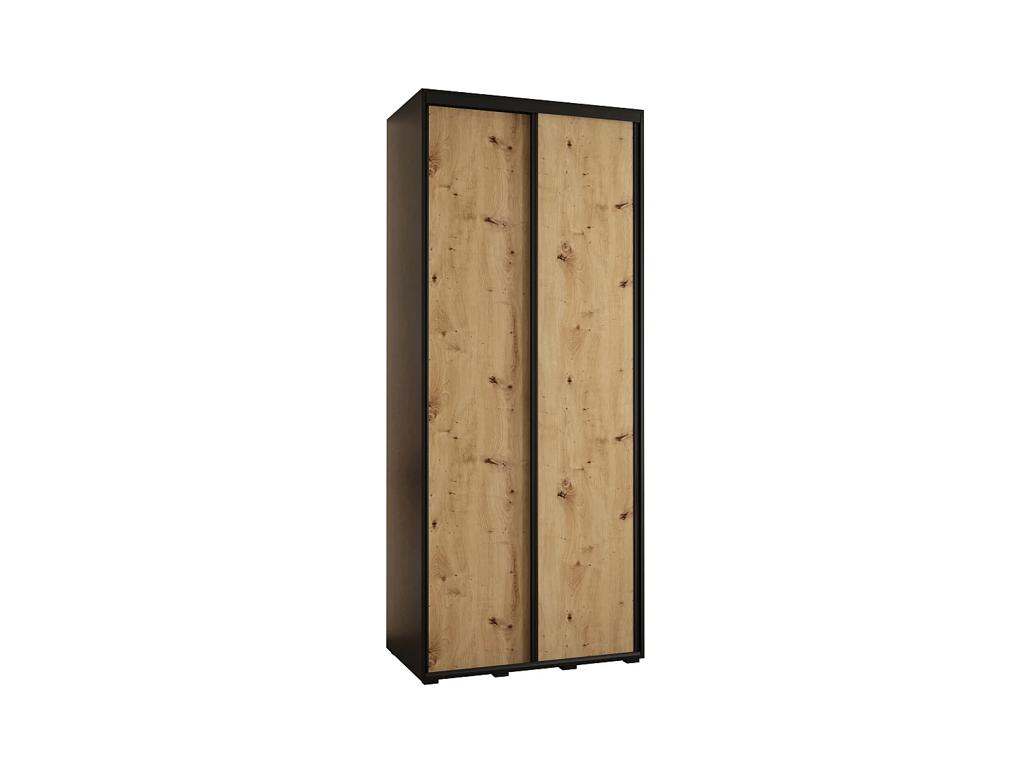 ARMOIRE DAVOS 1 À PORTES COULISSANTES 235,2/100/45 2 portes (Noir/Artisan/Noir)