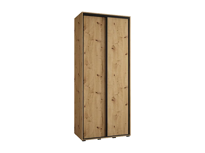 ARMOIRE DAVOS 1 À PORTES COULISSANTES 235,2/120/45 2 portes (Artisan/Artisan/Noir)