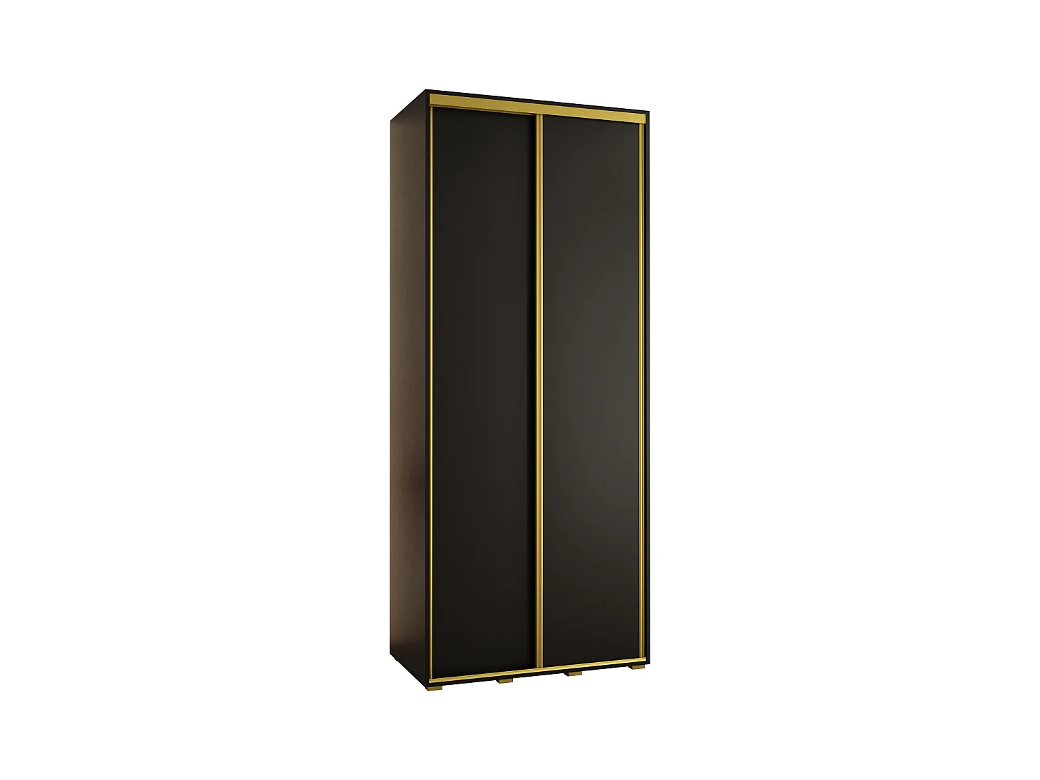 ARMOIRE DAVOS 1 À PORTES COULISSANTES 235,2/120/45 2 portes (Noir/Noir/Or)