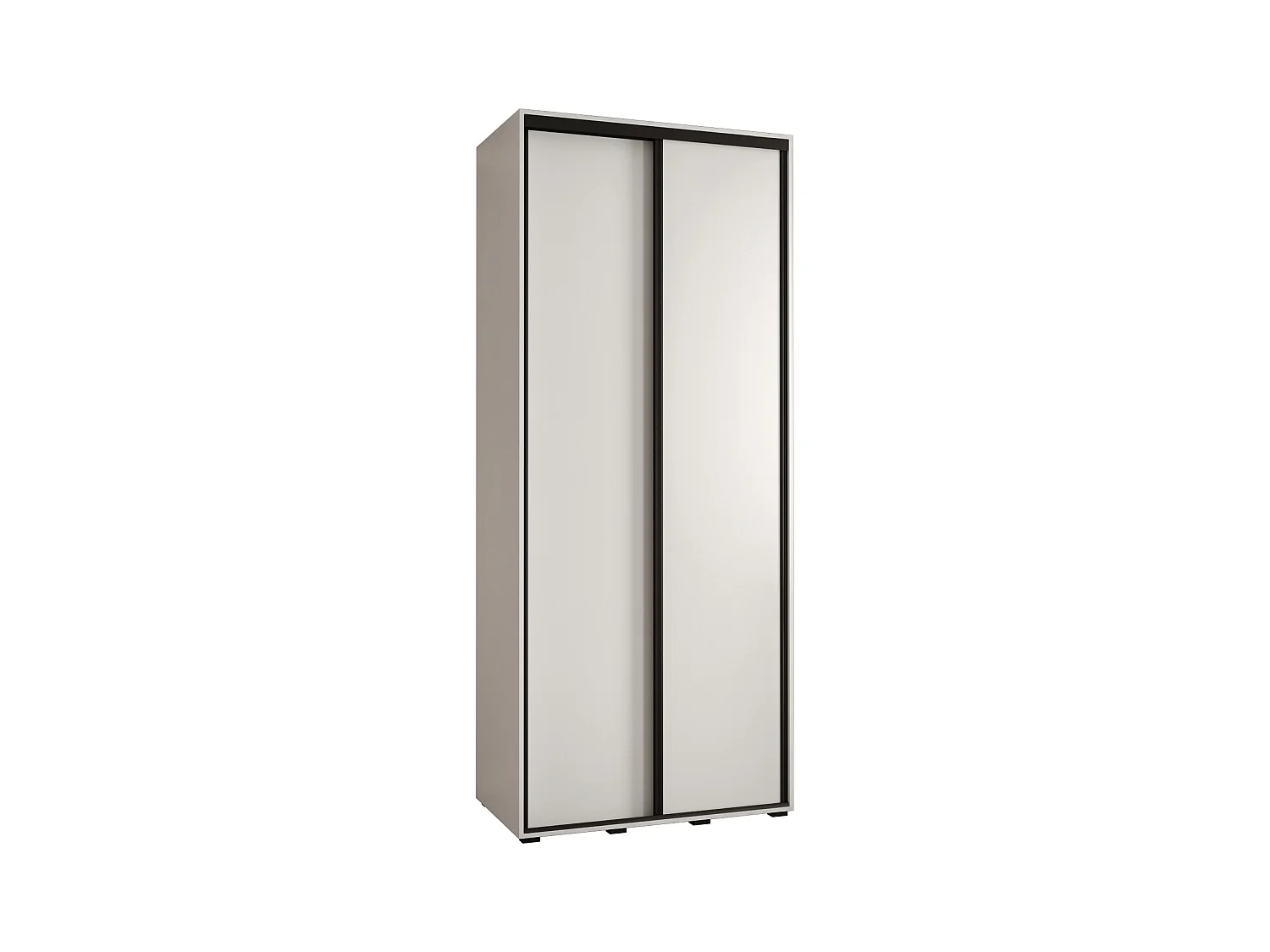 ARMOIRE DAVOS 1 À PORTES COULISSANTES 235,2/120/45 2 portes (Blanc/Blanc/Noir)