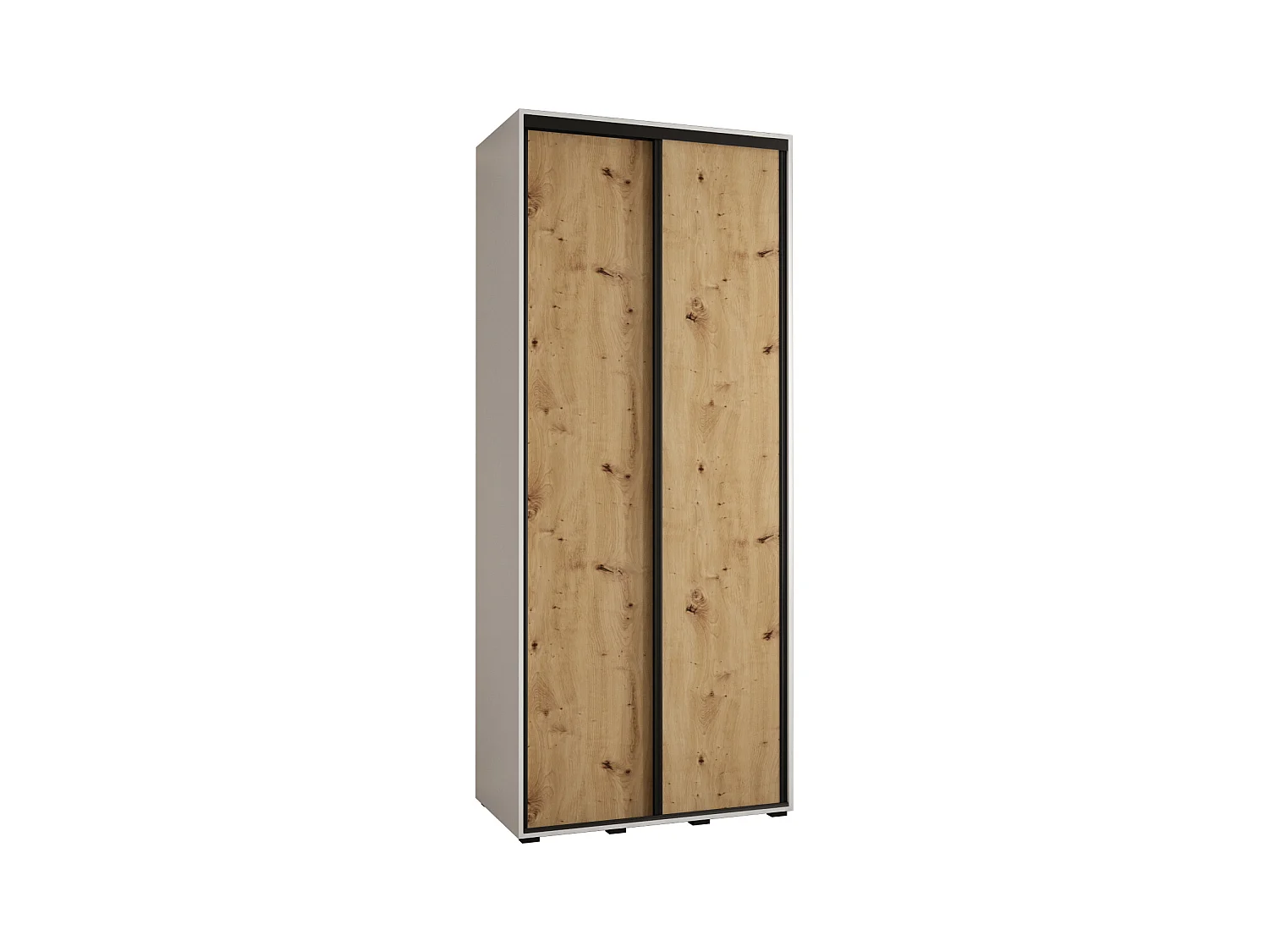 ARMOIRE DAVOS 1 À PORTES COULISSANTES 235,2/120/45 2 portes (Blanc/Artisan/Noir)