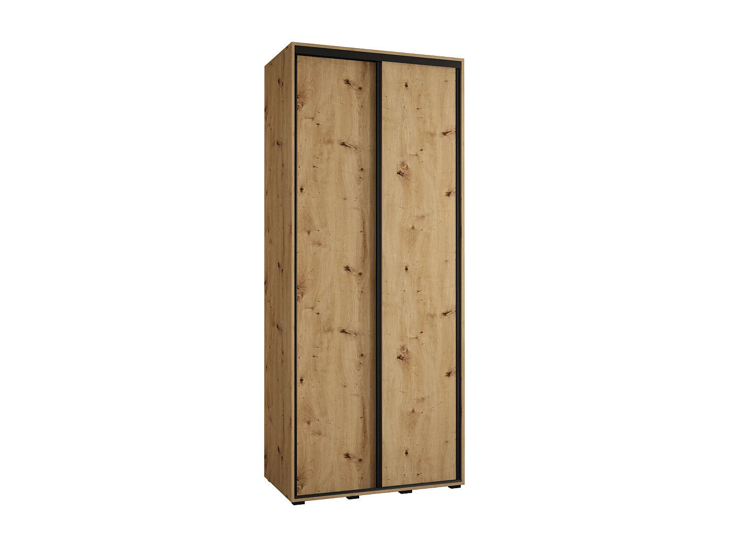 ARMOIRE DAVOS 1 À PORTES COULISSANTES 235,2/120/60 2 portes (Artisan/Artisan/Noir)