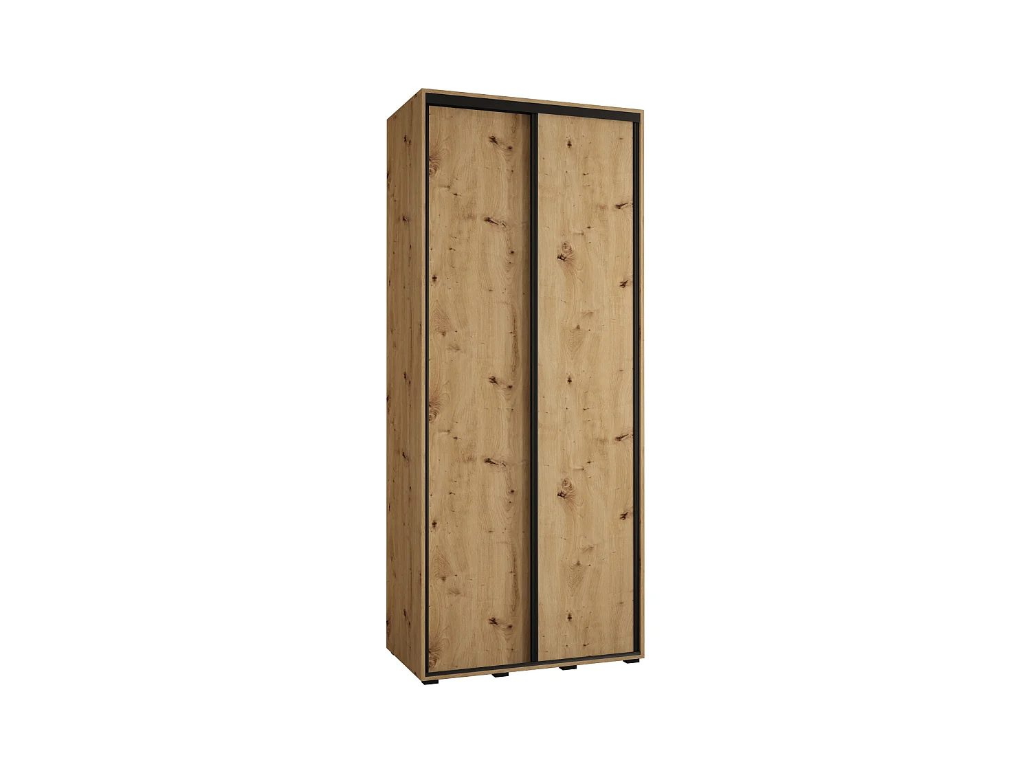 ARMOIRE DAVOS 1 À PORTES COULISSANTES 235,2/120/60 2 portes (Artisan/Artisan/Noir)