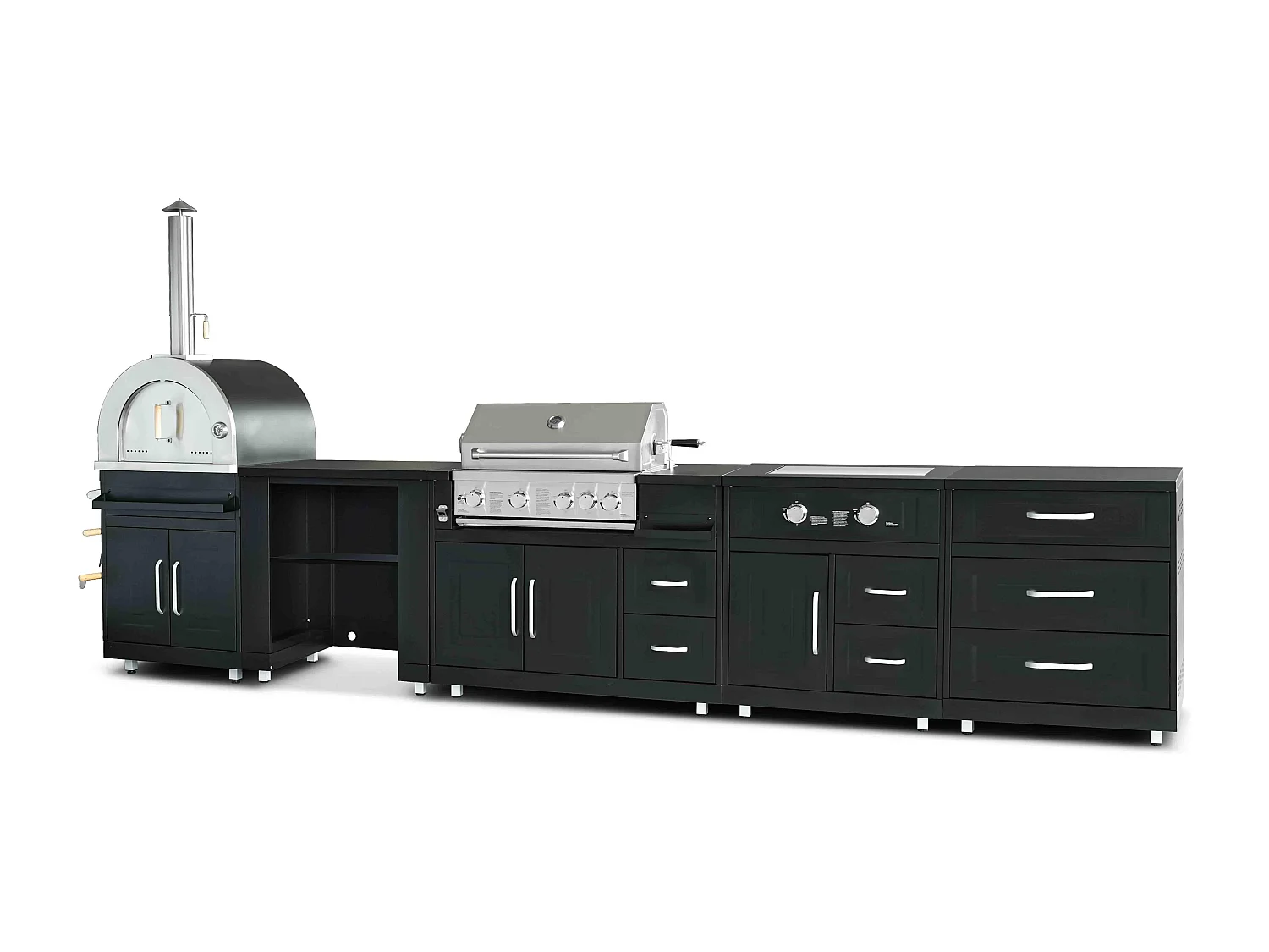 Cuisine d'extérieur, 5 éléments et 3 modules de cuisson