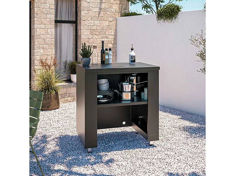 Meuble plan de travail et étagère pour cuisine extérieure