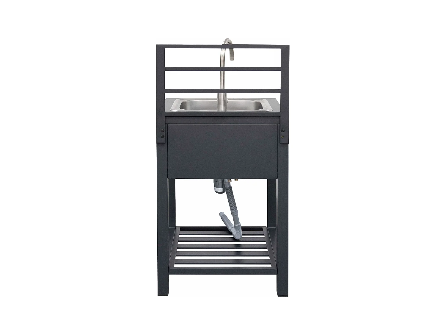 Meuble évier cuisine extérieure aluminium et résine tressée