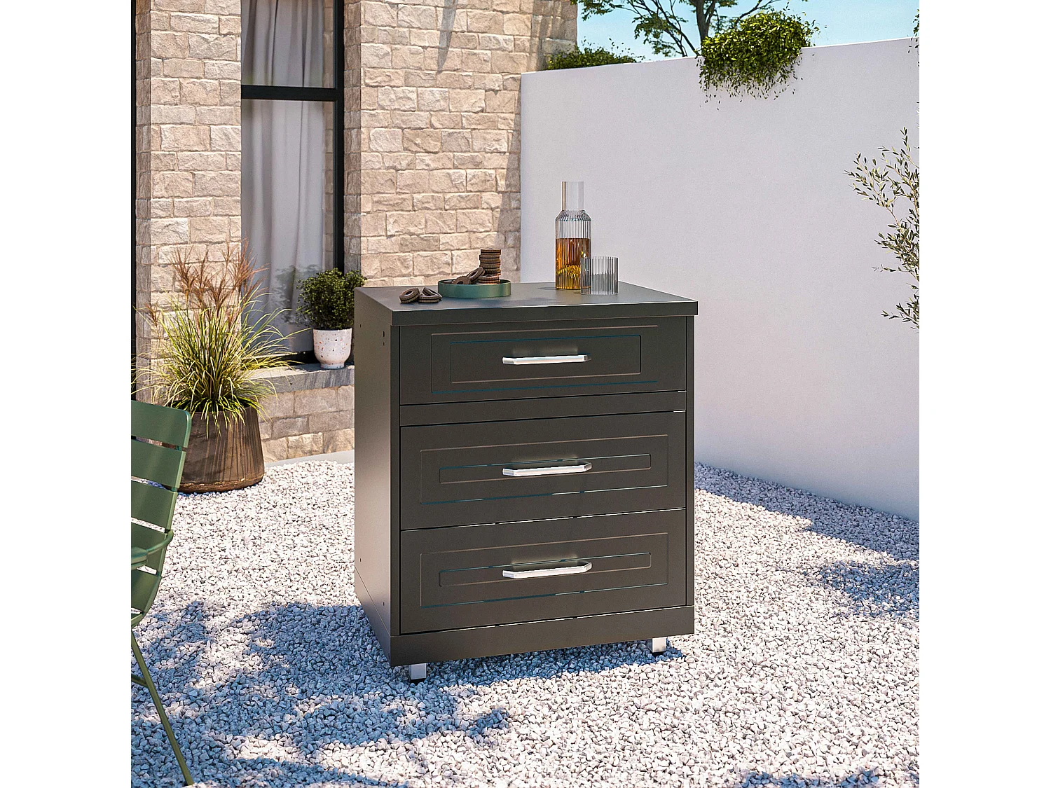 Cuisine d'extérieur 3 modules avec barbecue