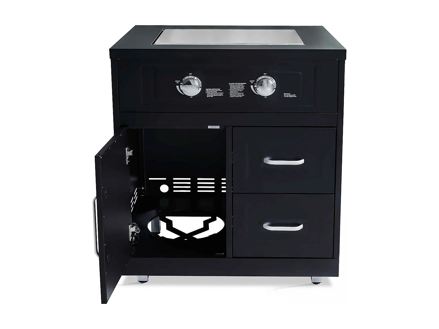 Meuble gazinière 2 brûleurs pour cuisine extérieure