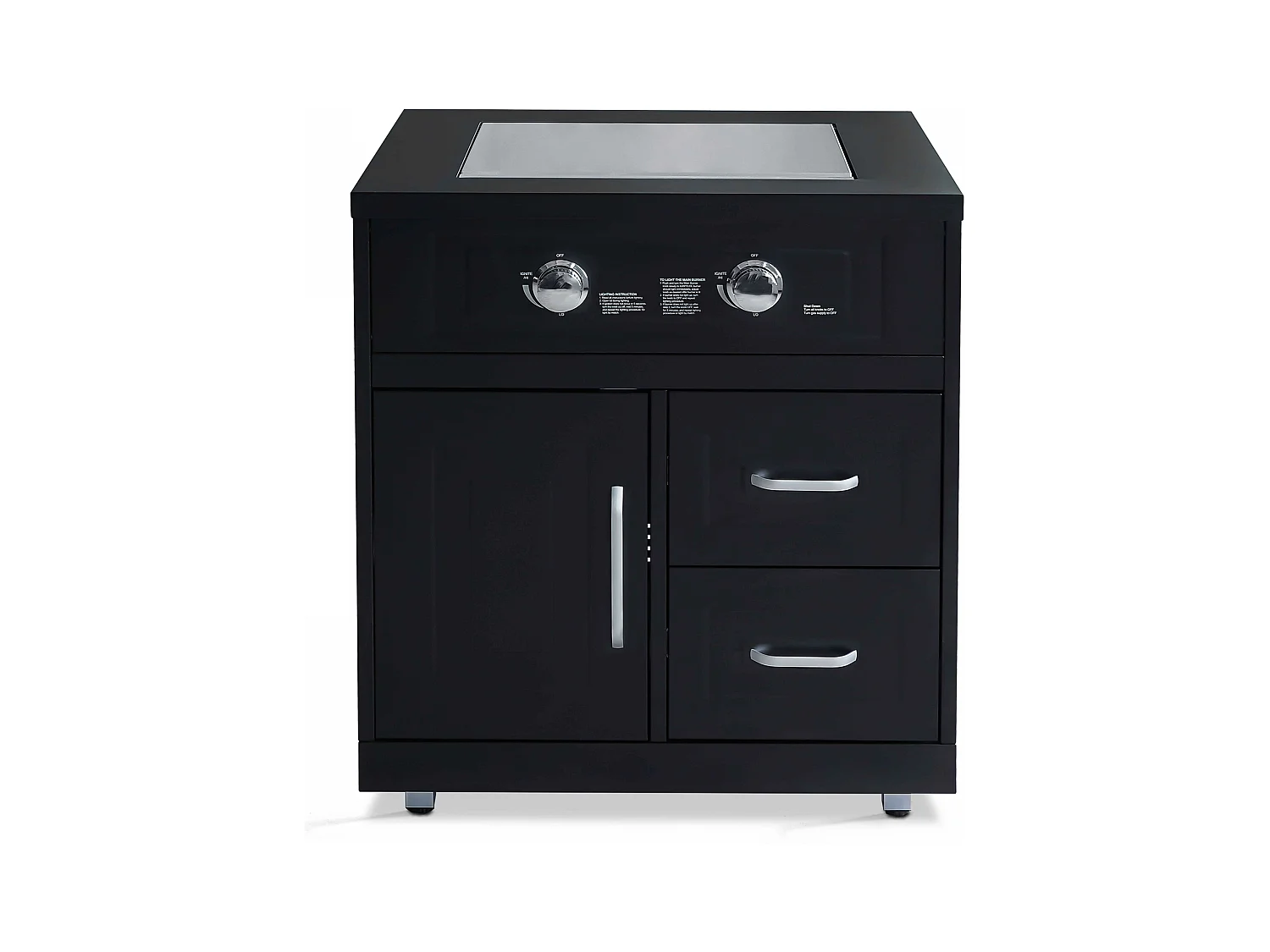 Meuble gazinière 2 brûleurs pour cuisine extérieure
