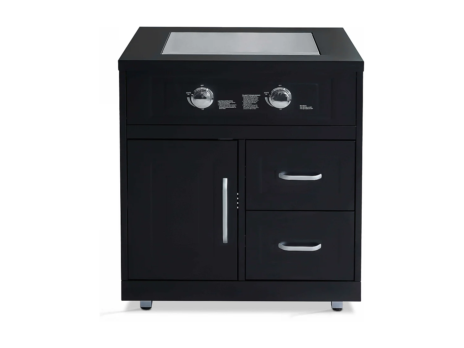 Meuble gazinière 2 brûleurs pour cuisine extérieure