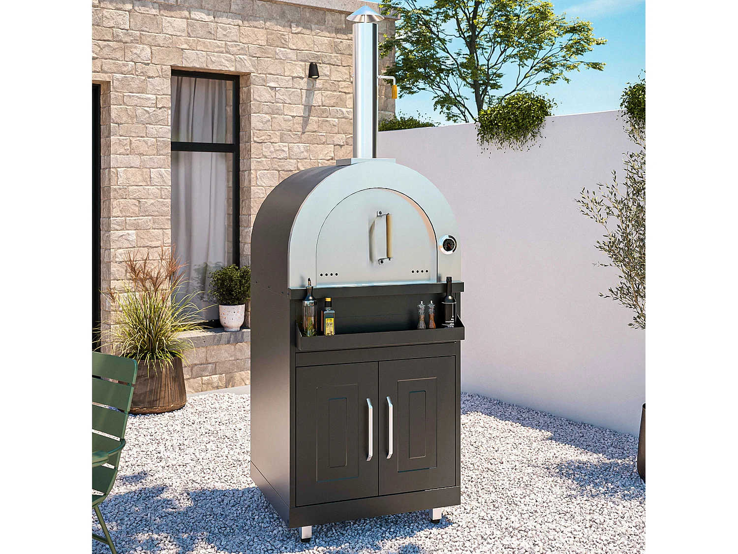 Cuisine d'extérieur 6 meubles avec module cuisson