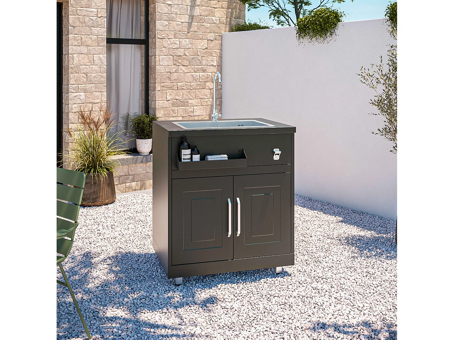 Cuisine d'extérieur 6 meubles avec module cuisson