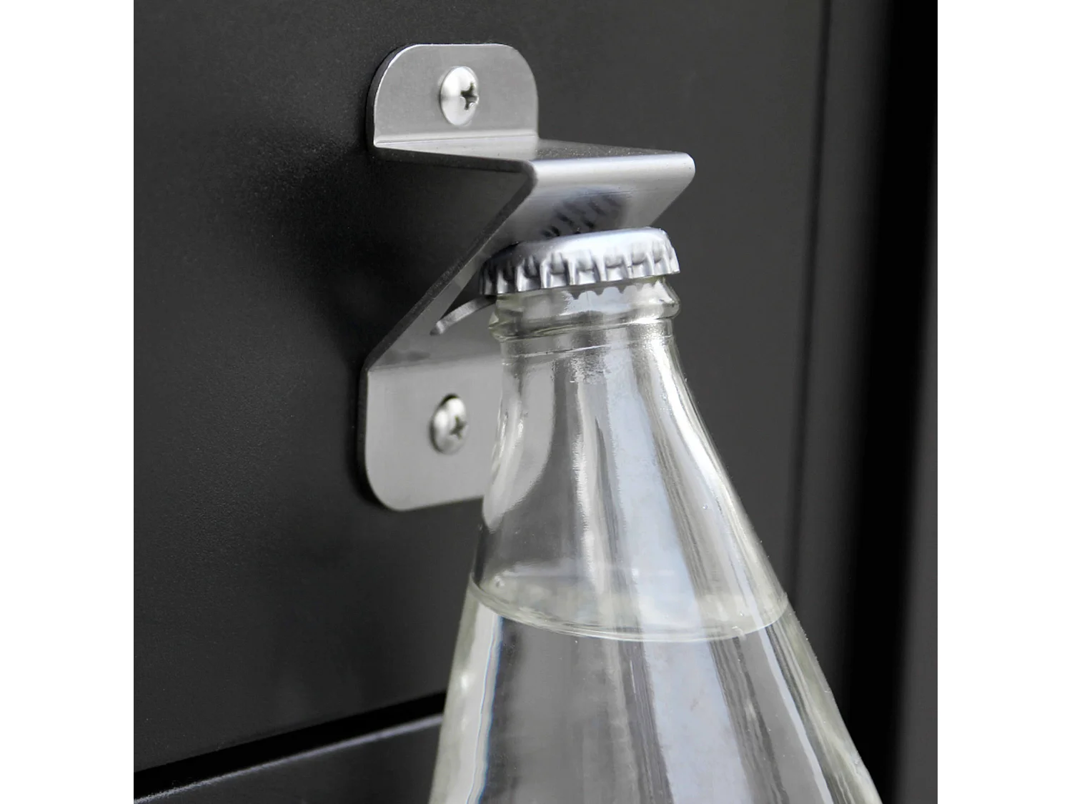 Meuble évier 2 portes pour cuisine extérieure noir