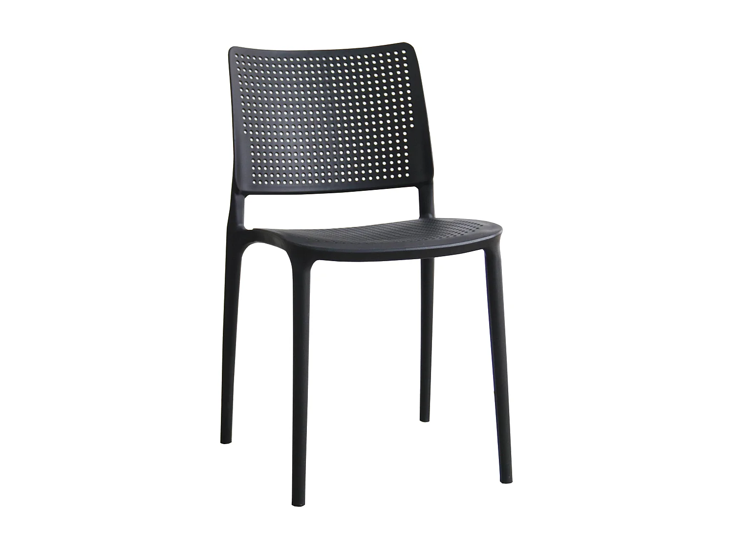 Lot de 4 chaises de terrasse noires en plastique