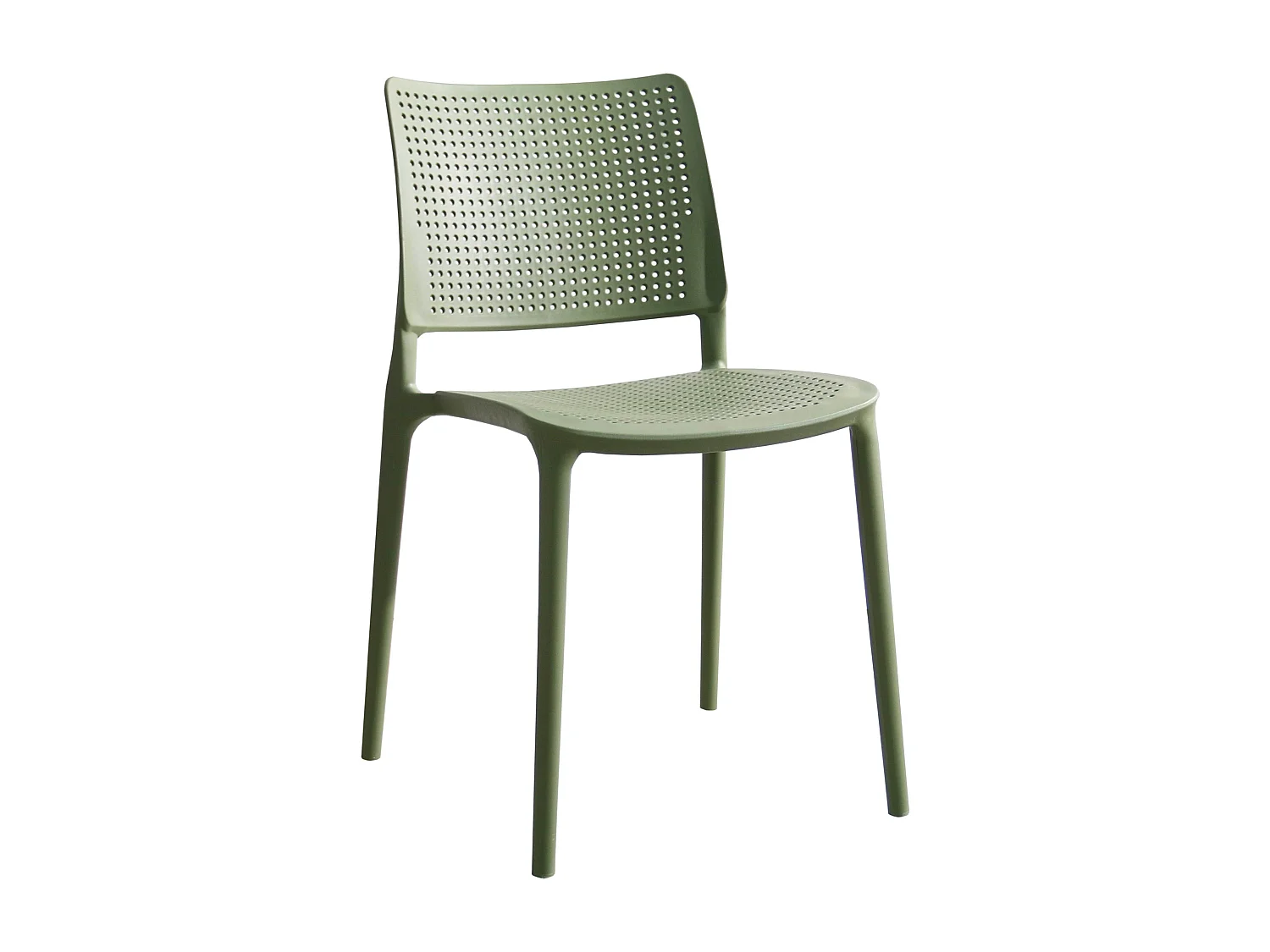 Lot de 4 chaises de terrasse vert cactus en plastique