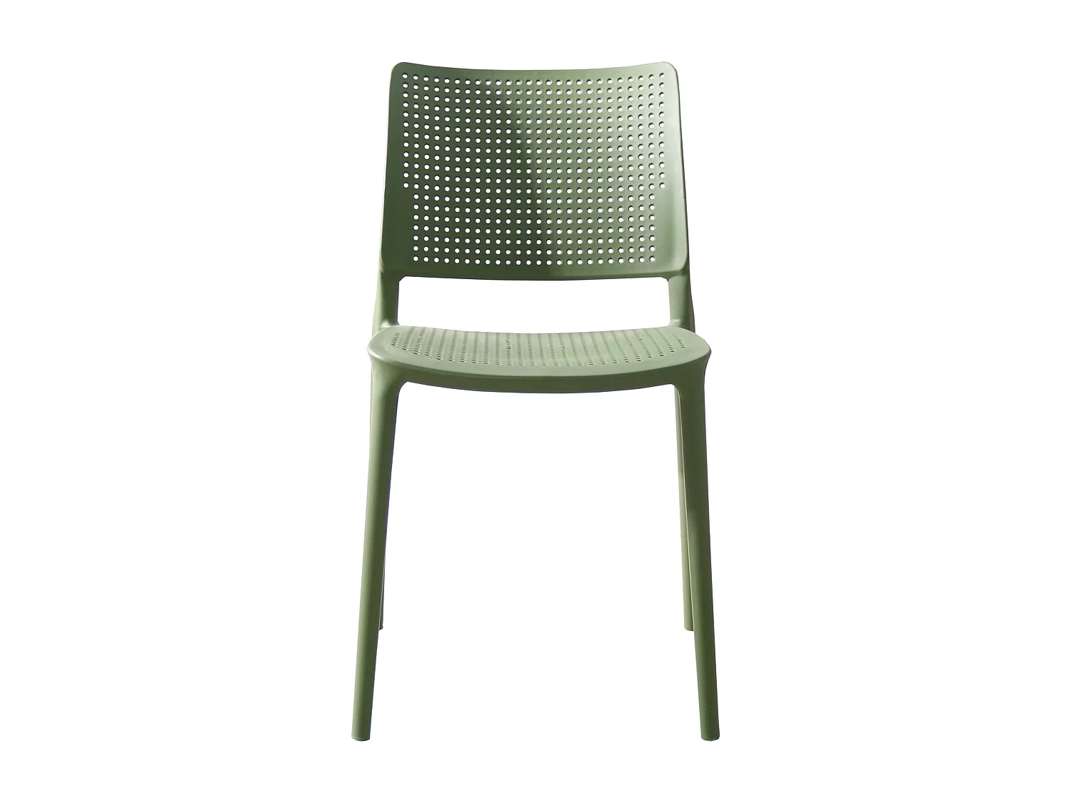Lot de 4 chaises de terrasse vert cactus en plastique