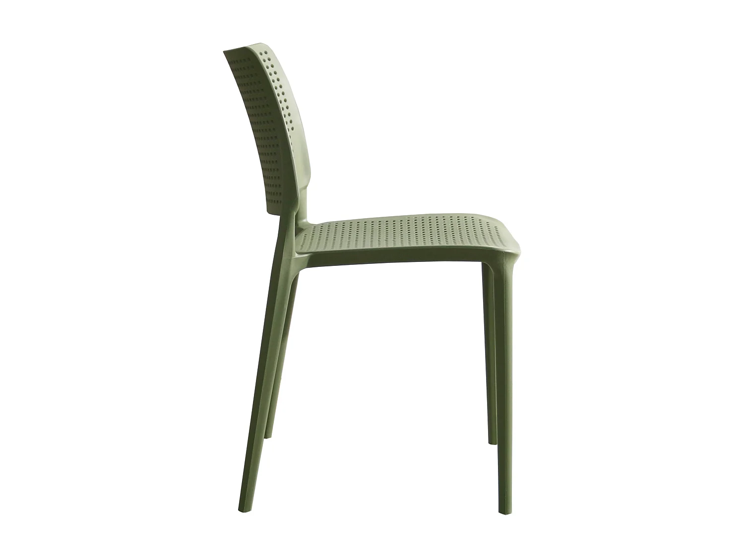 Lot de 4 chaises de terrasse vert cactus en plastique