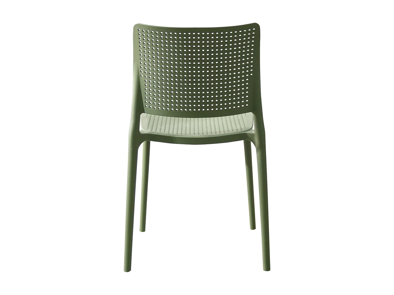Lot de 4 chaises de terrasse vert cactus en plastique
