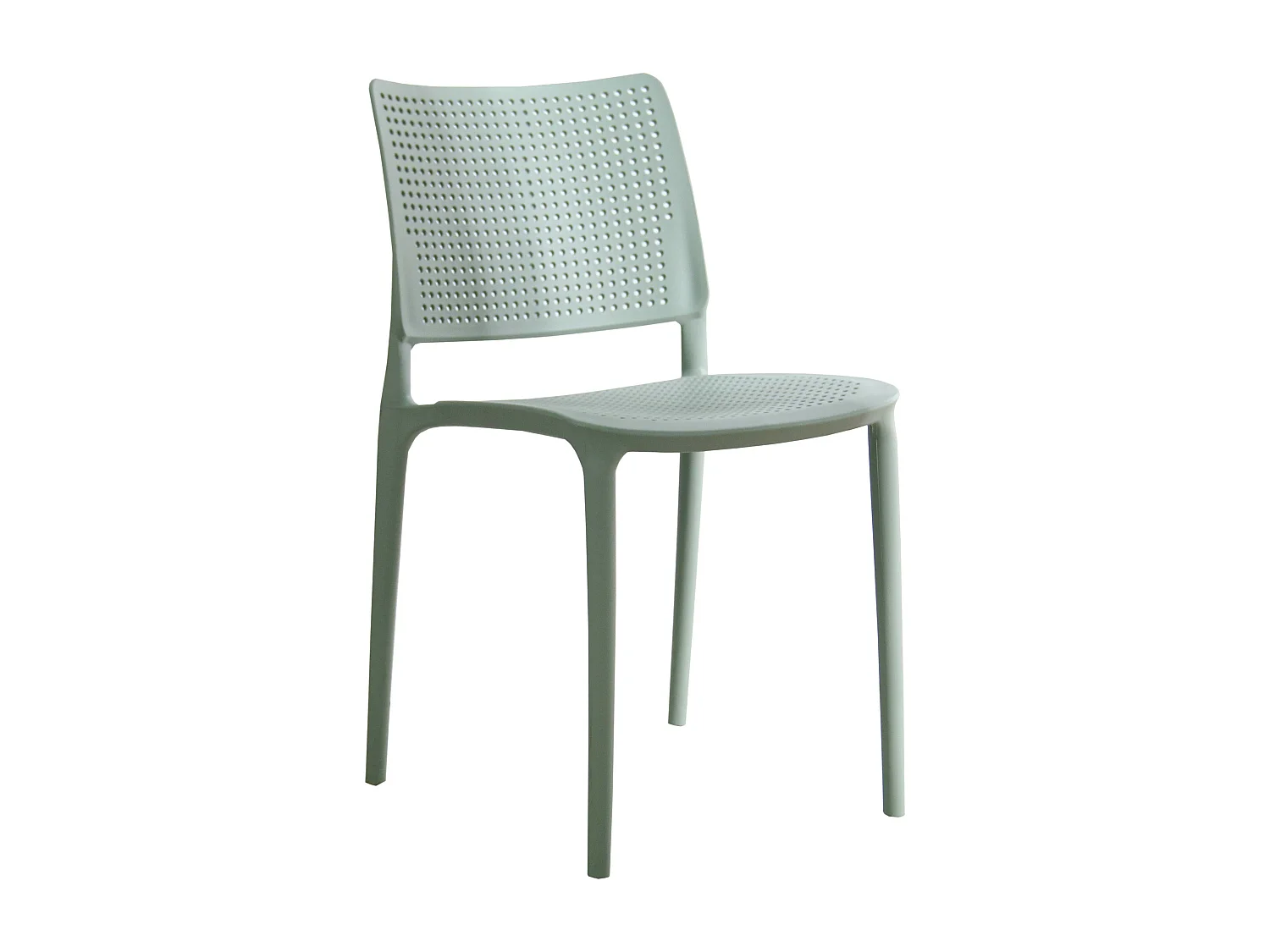 Lot de 4 chaises de terrasse vert sauge en plastique