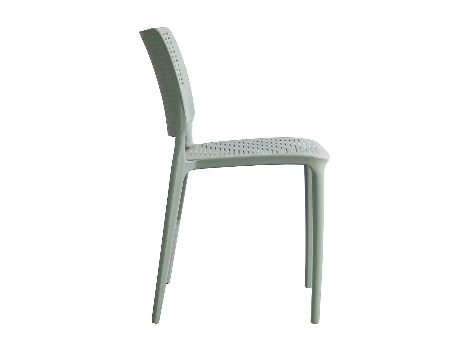 Lot de 4 chaises de terrasse vert sauge en plastique