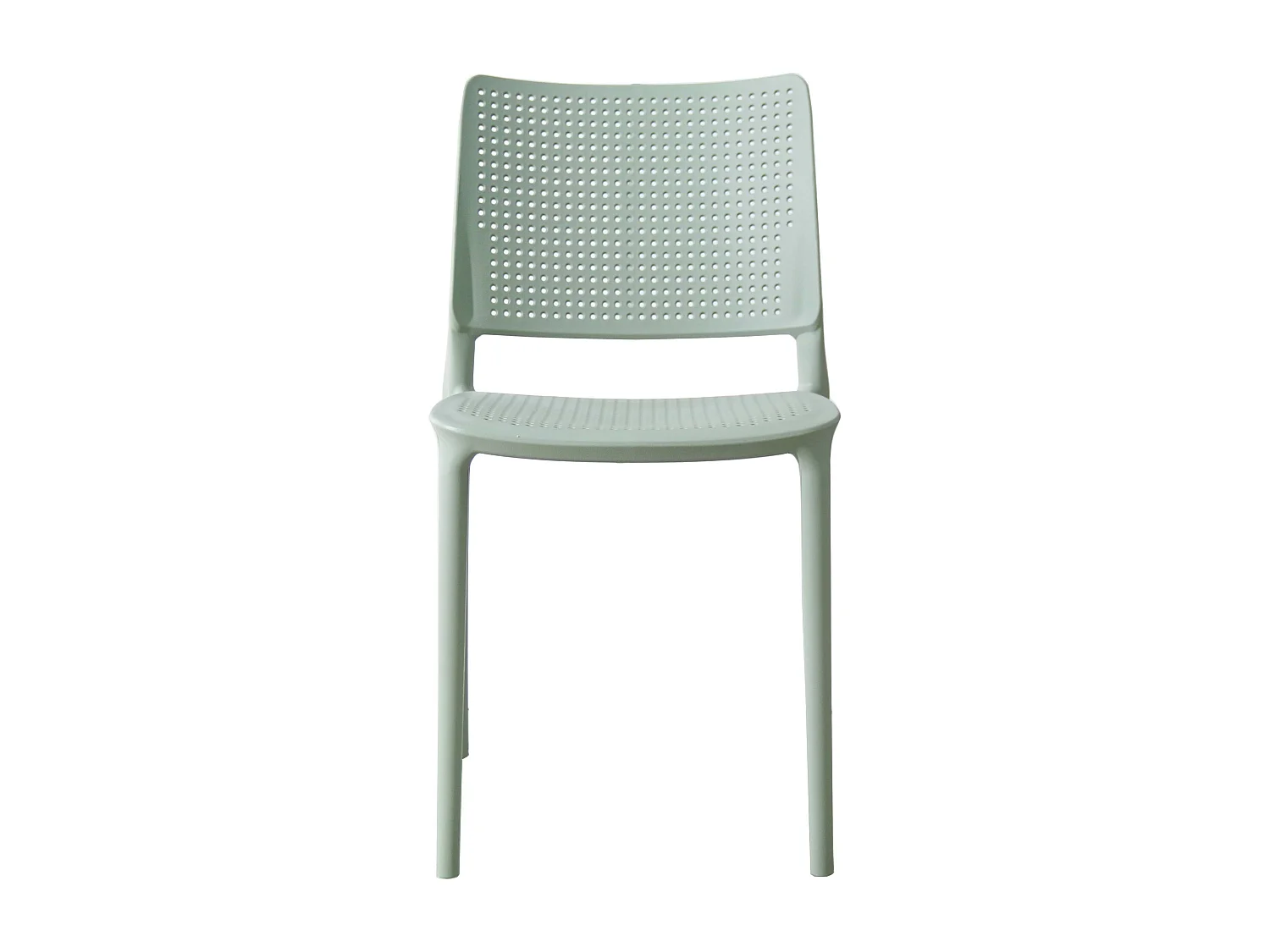 Lot de 4 chaises de terrasse vert sauge en plastique