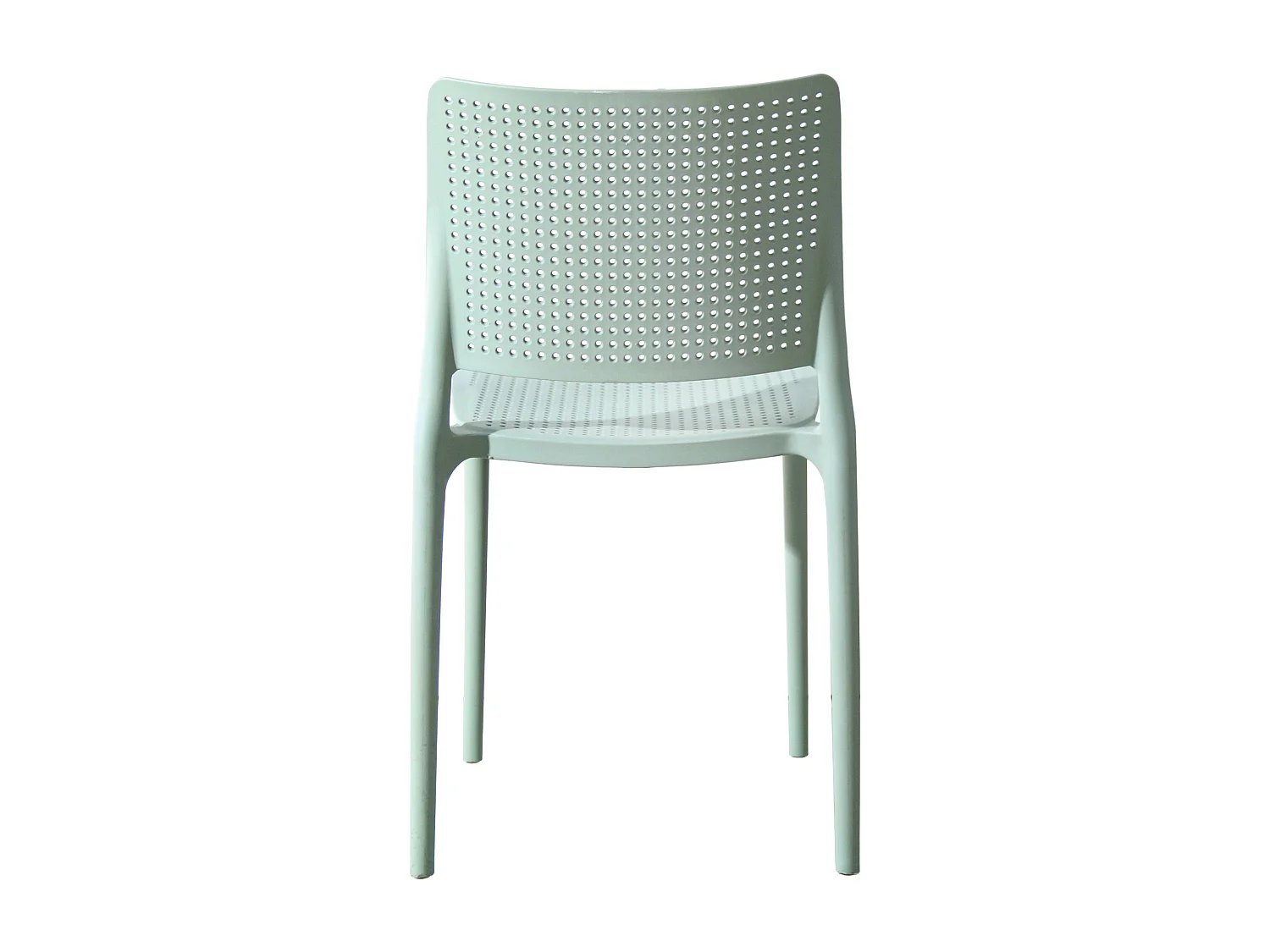 Lot de 4 chaises de terrasse vert sauge en plastique