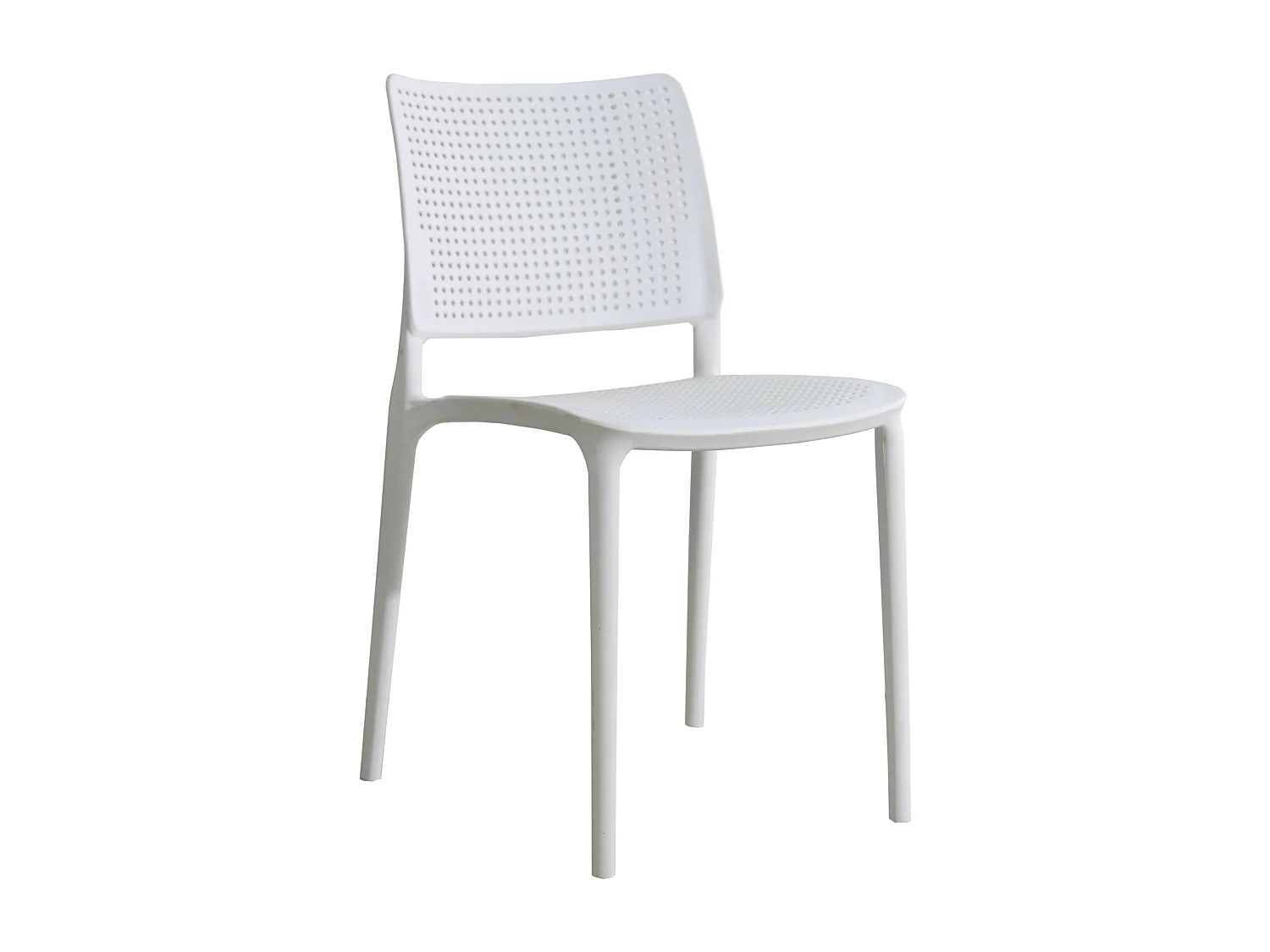 Lot de 4 chaises de terrasse blanches en plastique