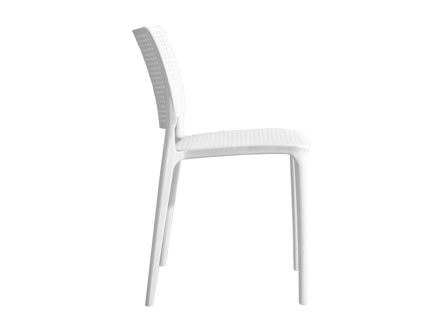 Lot de 4 chaises de terrasse blanches en plastique