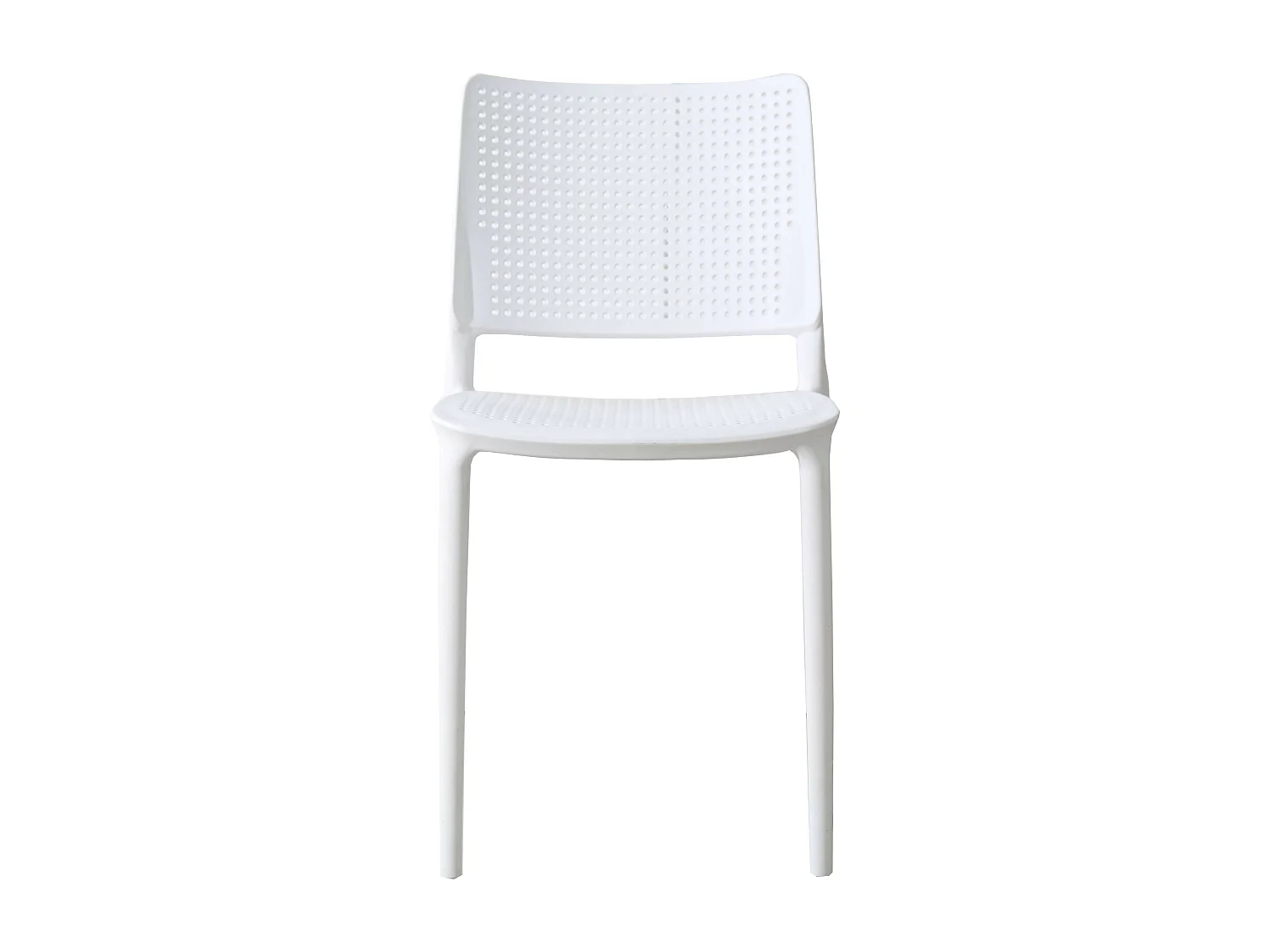 Lot de 4 chaises de terrasse blanches en plastique