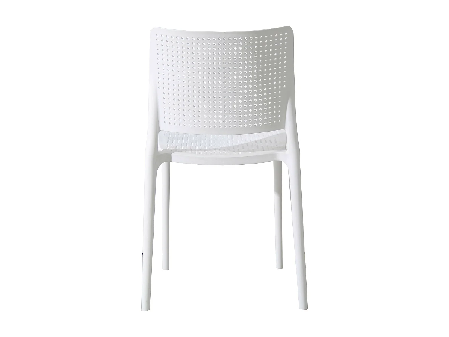 Lot de 4 chaises de terrasse blanches en plastique