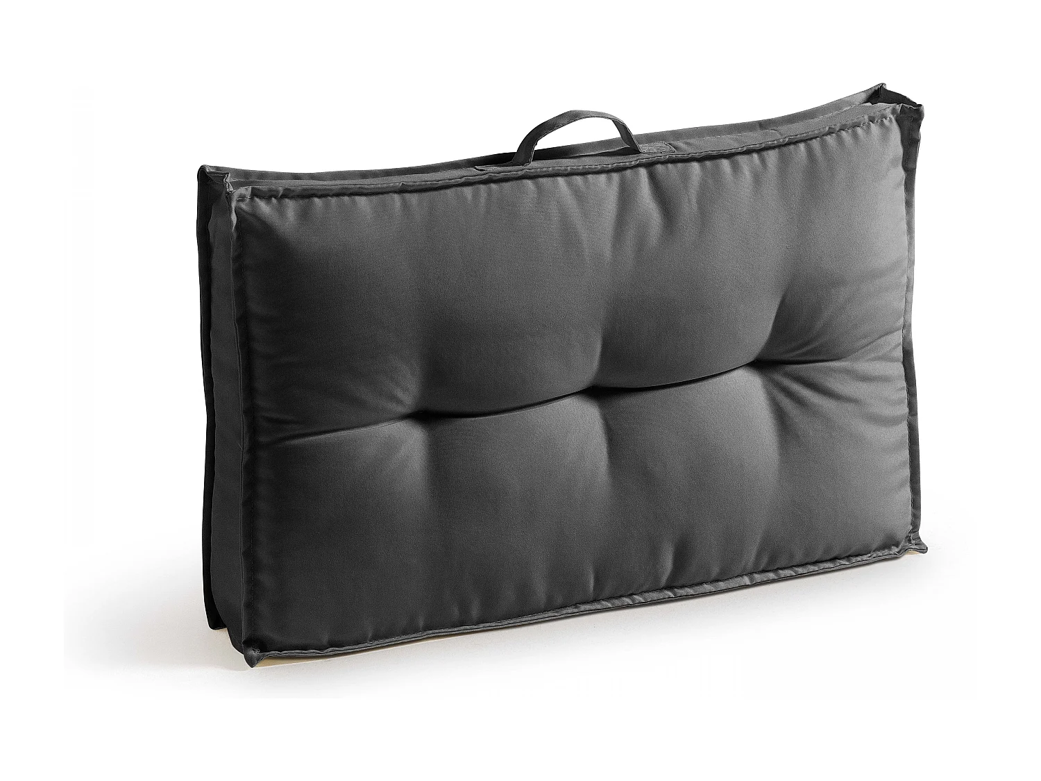 Lot 2 coussins palette dossier polyester gris 60x40x12 cm