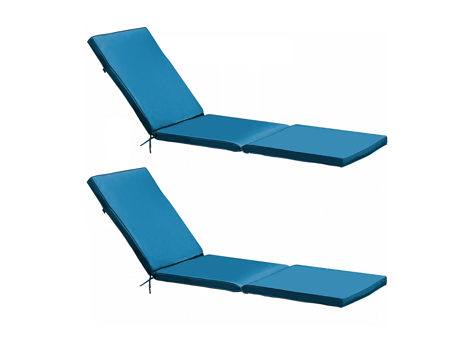Lot 2 coussins bain de soleil polyester bleu 186 x 53 x 5 cm - Picchu