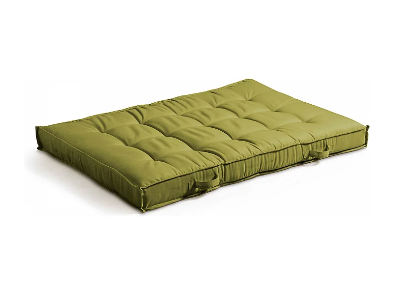 Coussin pour palette matelassé vert 120 x 80cm