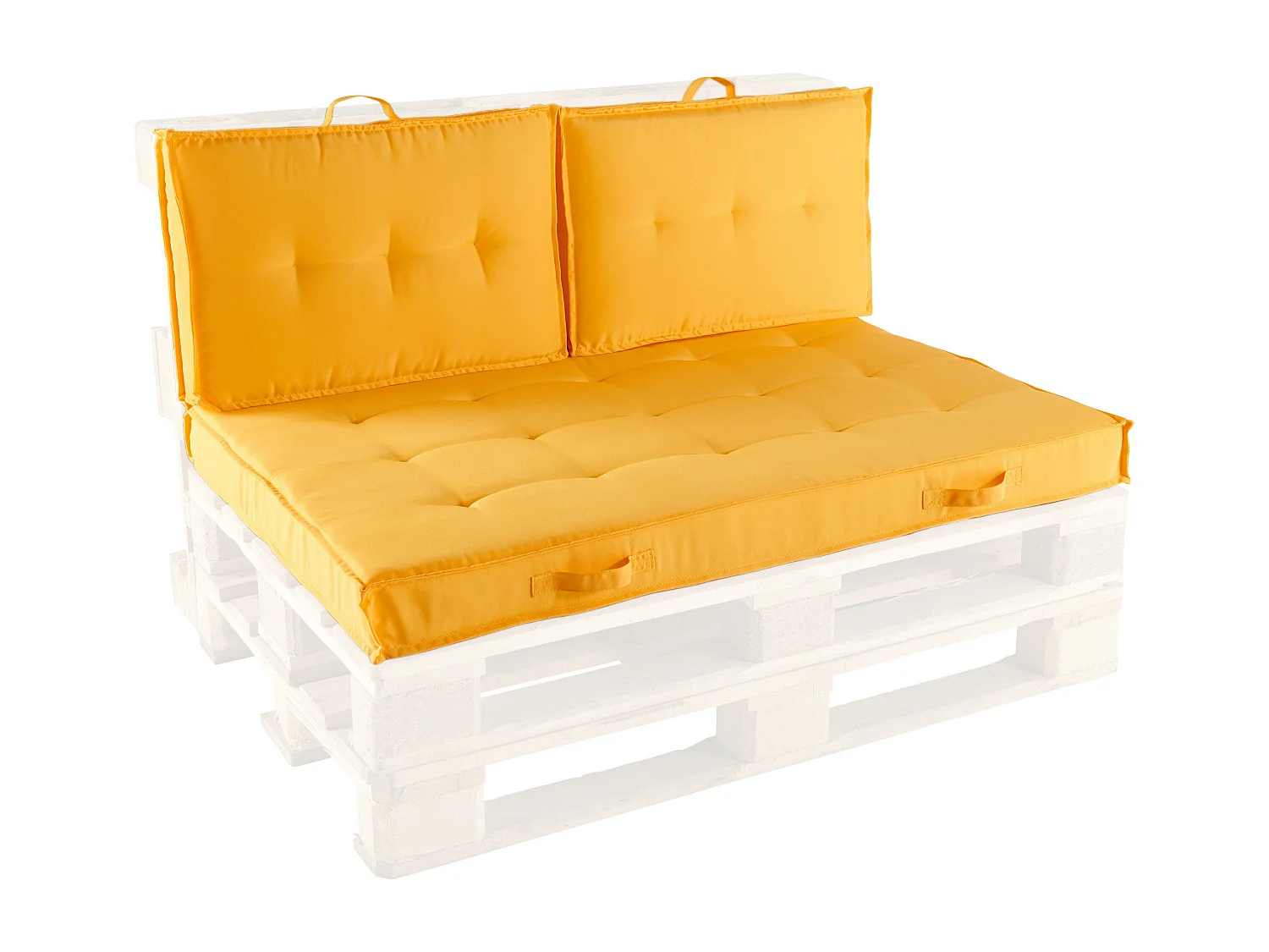 Coussins pour palette matelassés jaune