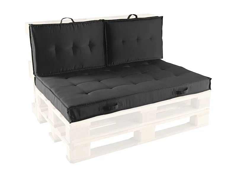 Coussins pour palette matelassés gris