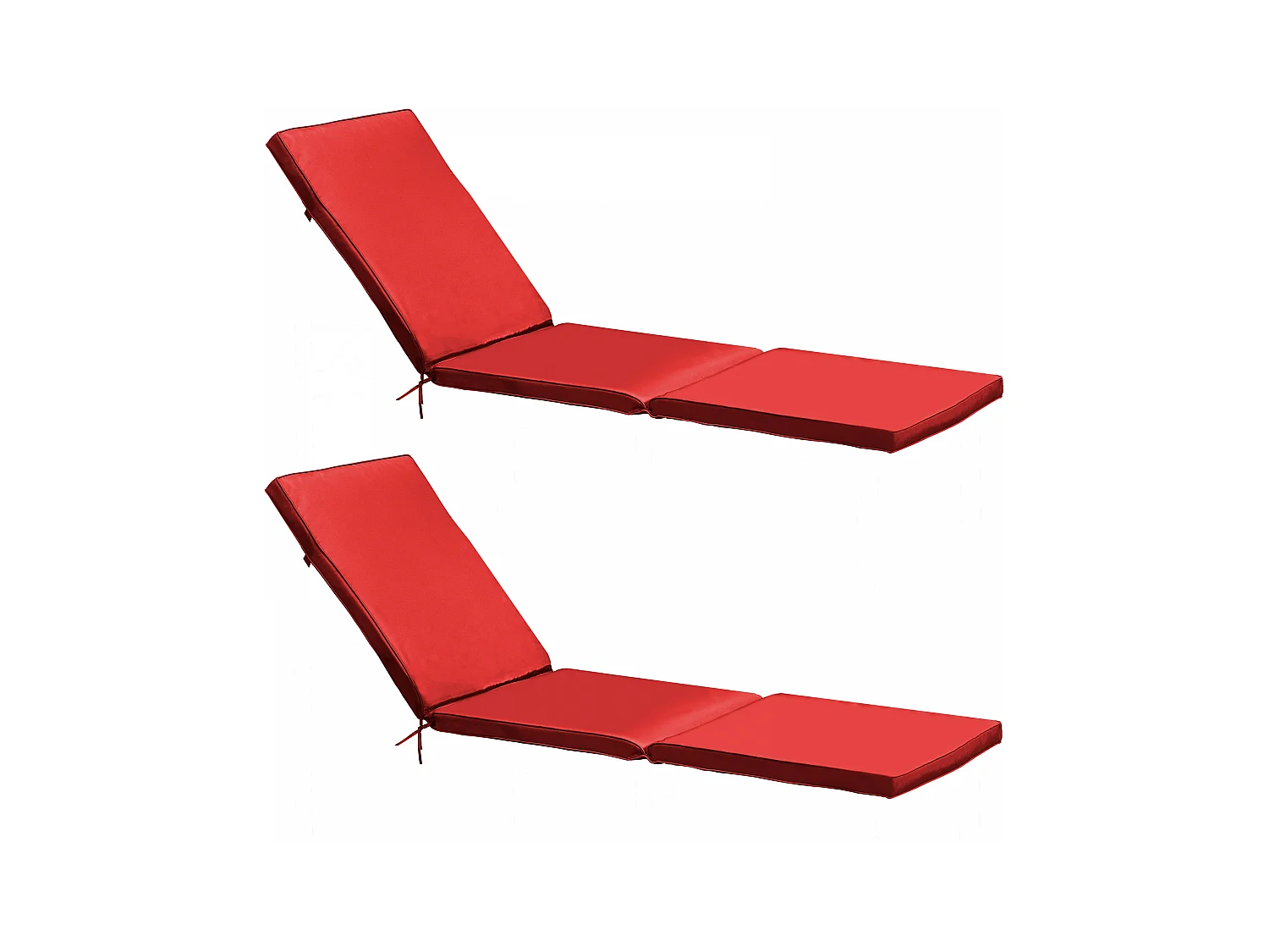 Lot de 2 coussins bain de soleil polyester rouge 186 x 53 x 5 cm - Picchu