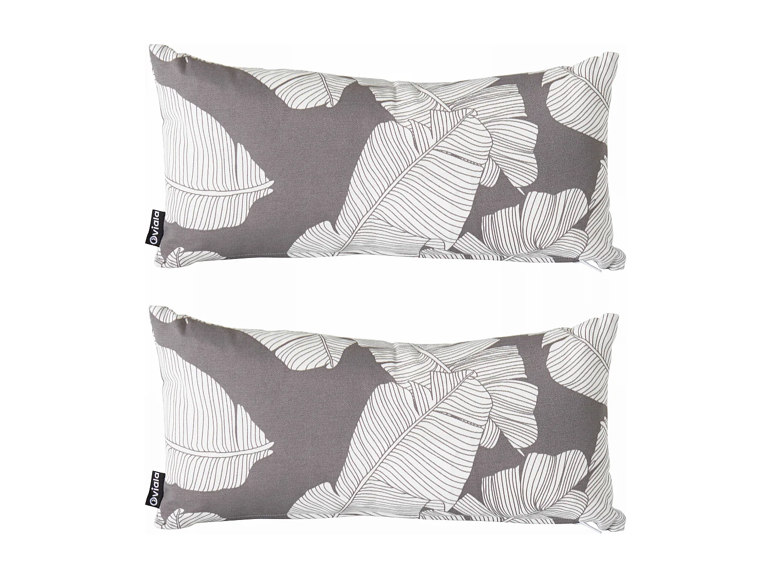 Lot de 2 petits coussins polyester gris 40 x 20 x 8 cm