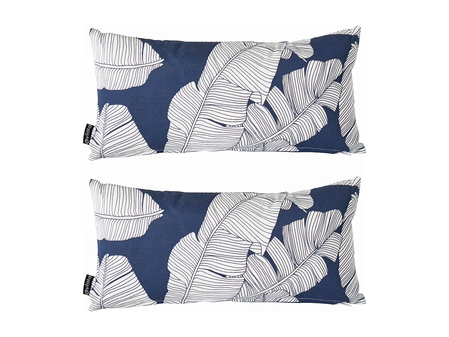 Lot de 2 petits coussins polyester bleu 40 x 20 x 8 cm