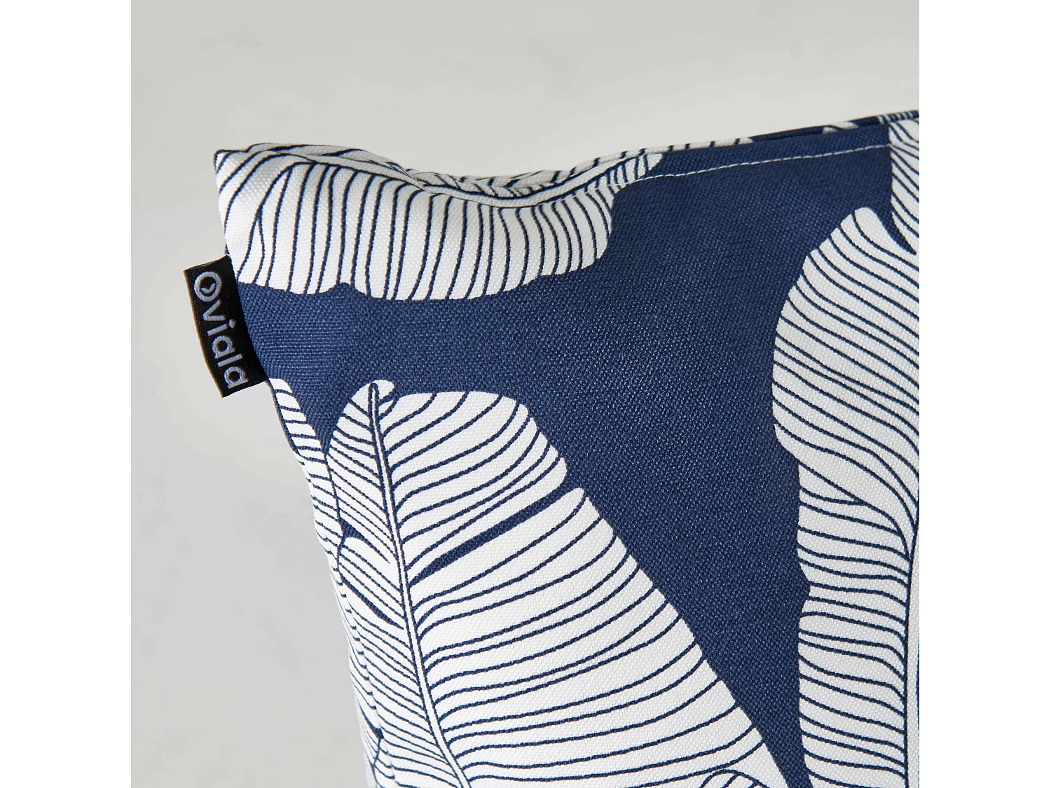 Set van 2 kleine blauwe polyester kussens 40 x 20 x 8 cm