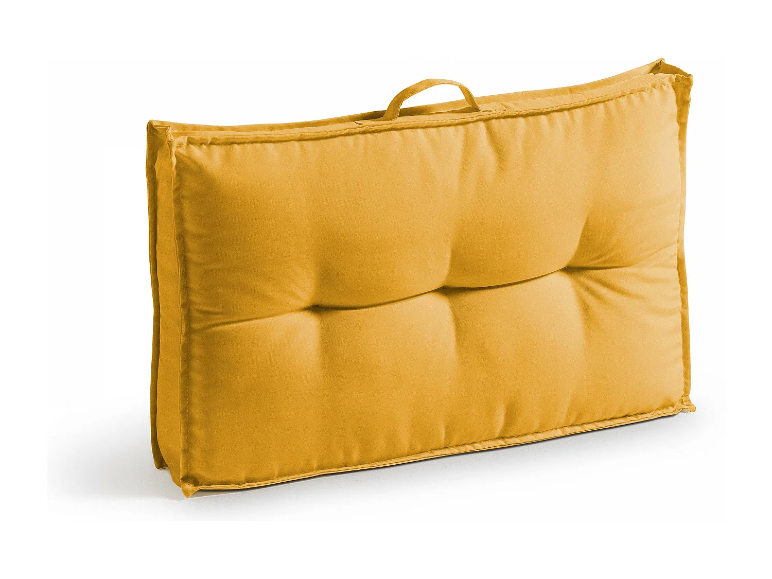 Lot 2 coussins palette dossier polyester jaune 60x40x12 cm