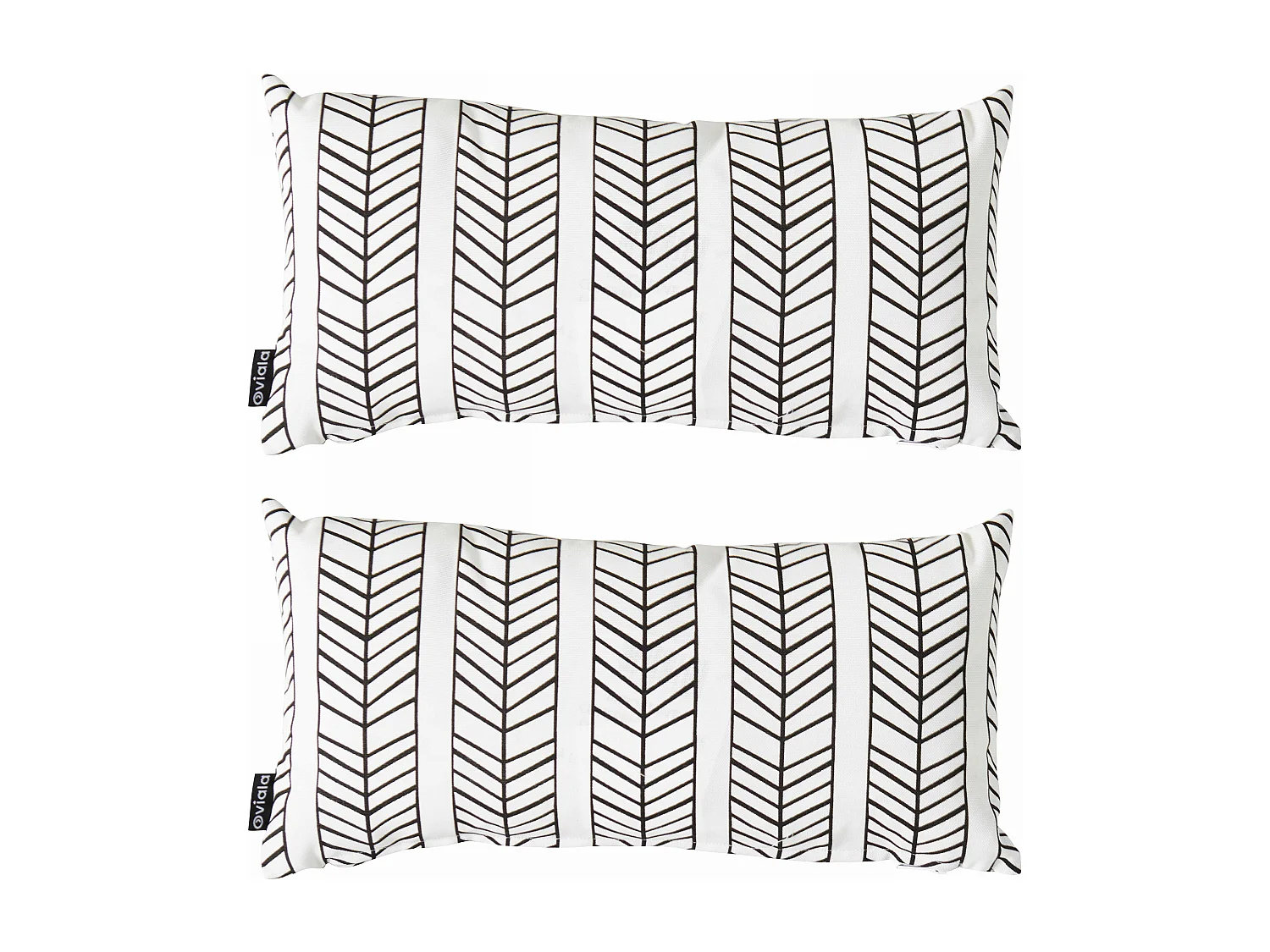 Lot de 2 petits coussins polyester blanc 40 x 20 x 8 cm