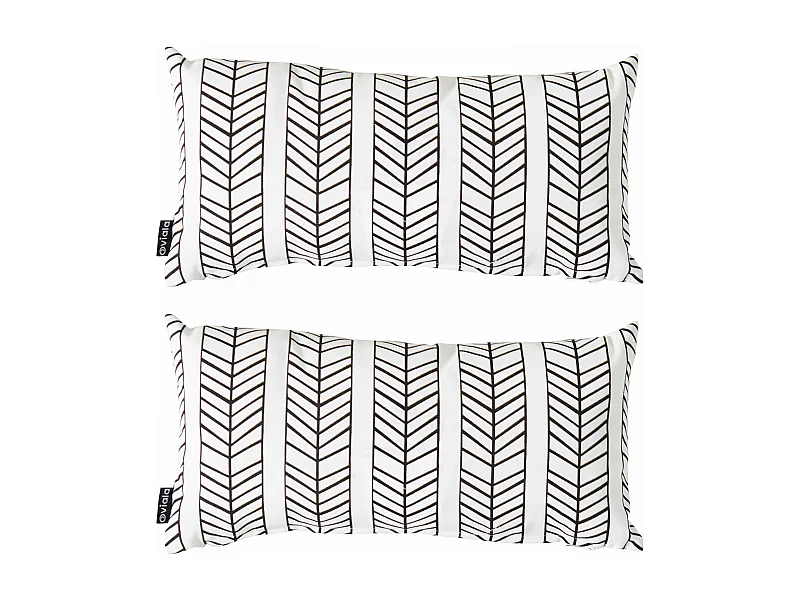 Lot de 2 petits coussins polyester blanc 40 x 20 x 8 cm