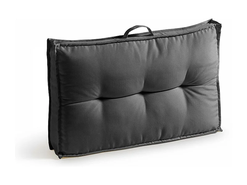 Coussin d'extérieur matelassé anthracite 60 x 40cm