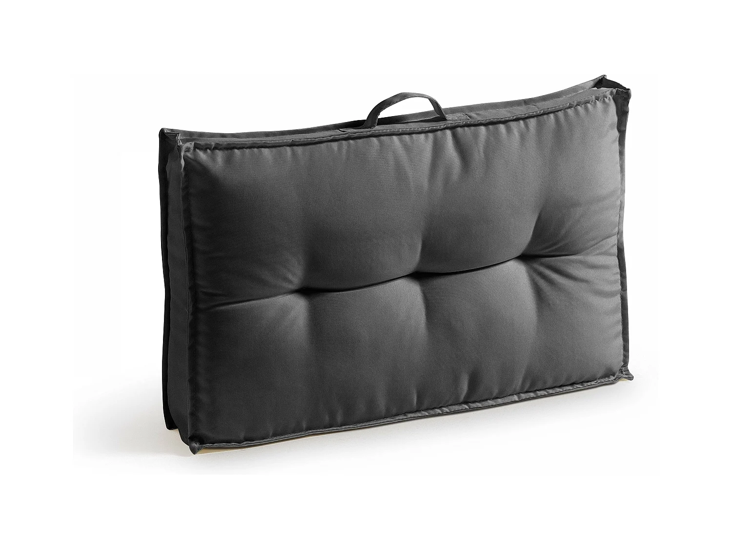 Coussin d'extérieur matelassé anthracite 60 x 40cm