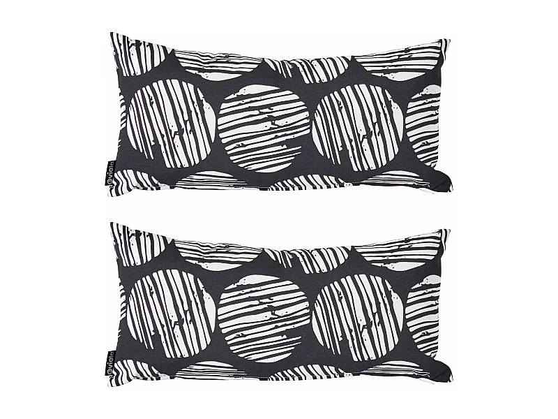 Lot de 2 petits coussins polyester noir 40 x 20 x 8 cm