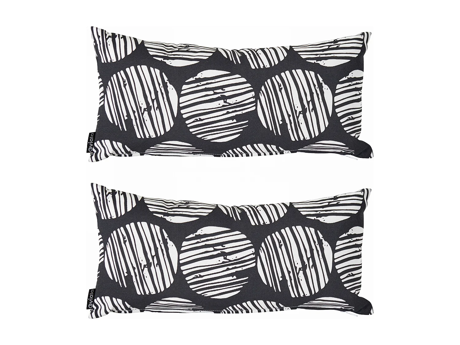 Lot de 2 petits coussins polyester noir 40 x 20 x 8 cm