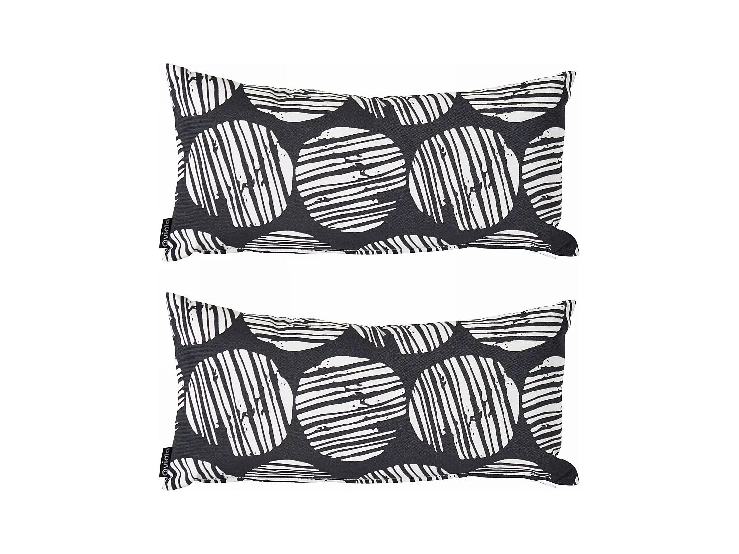 Set van 2 kleine zwarte polyester kussens 40 x 20 x 8 cm